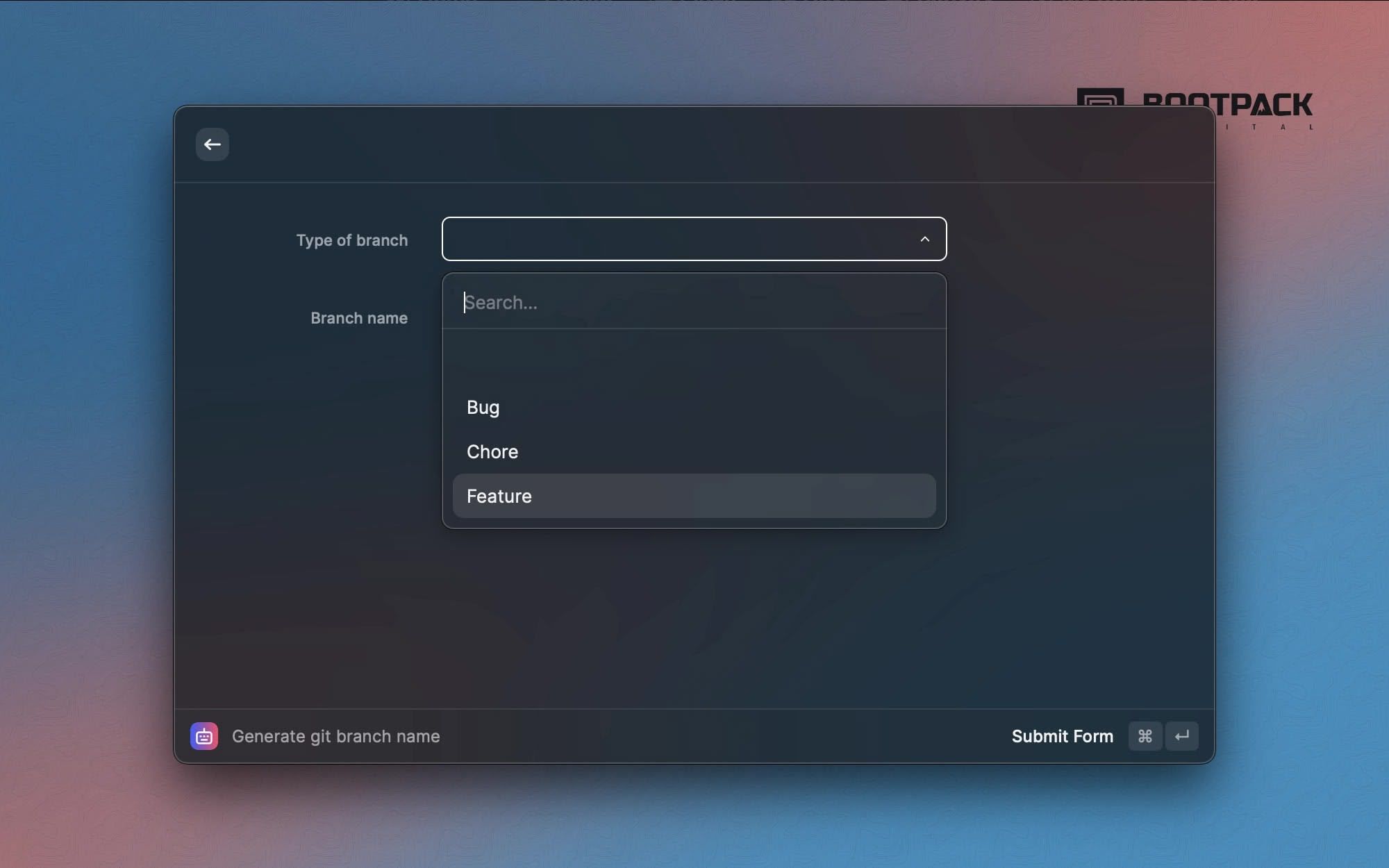 Choosing a branch type